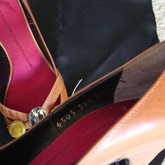 Giuseppe Zanotti Cognac Heels with Stone Embellishments Pumps size 36.5 - Picture 8 of 14